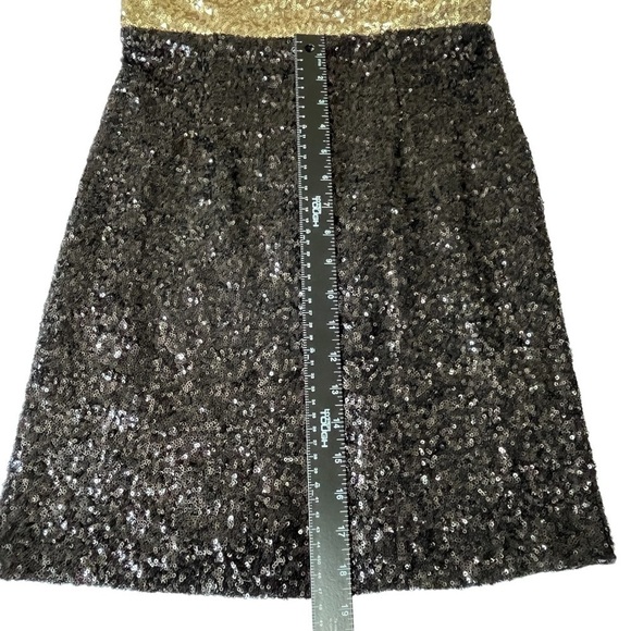 C. Luce Sequined Strapless Gold & Black Dress Size Medium - Picture 12 of 16
